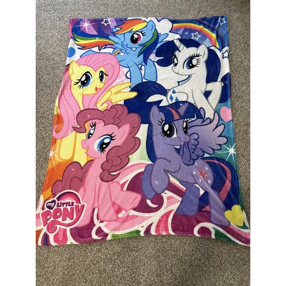 My Little Pony Blanket Featuring Four Pony’s. Approximately 60 by 45. - Picture 1 of 4